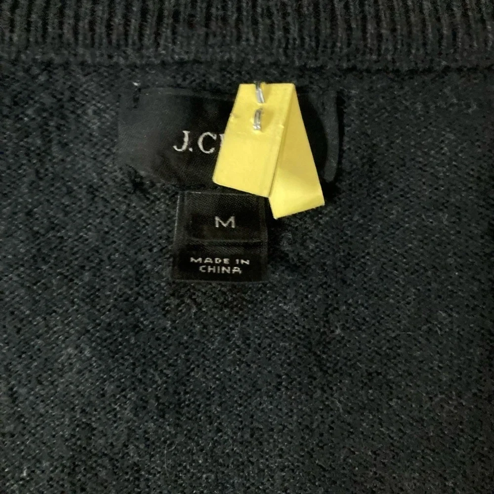 J. Crew Men’s Medium Charcoal Grey‎ V-Neck Sweater